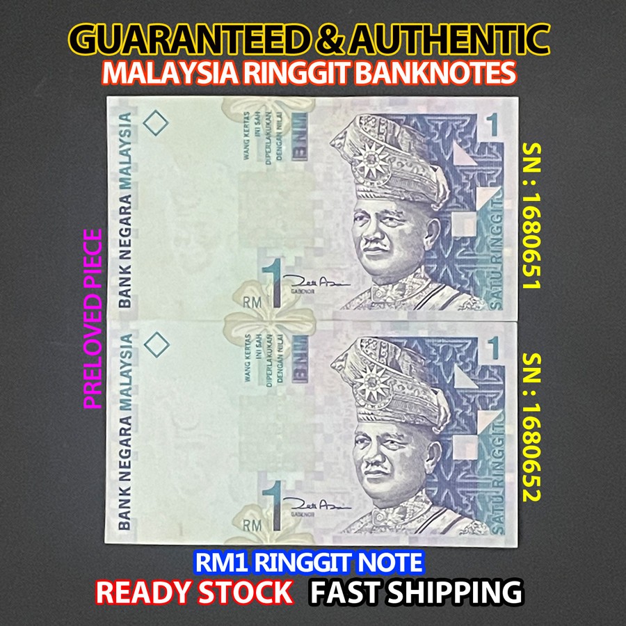 MALAYSIA 1 RINGGIT BANKNOTE : COLLECTIONS (RM1 RINGGIT @ RUNNiNG NUMBER)