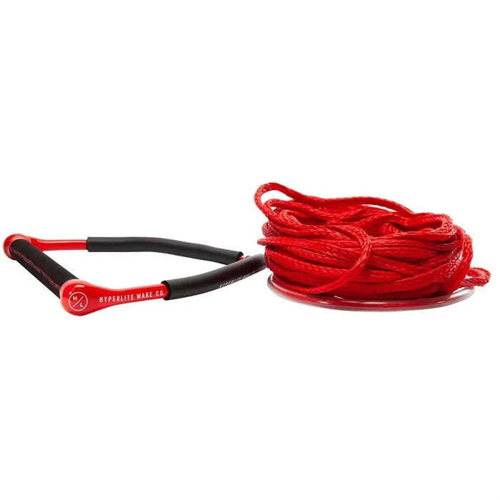 HYPERLITE CG Handle ​w/ 60' Poly-E Mainline Wakeboard Rope Package - Red