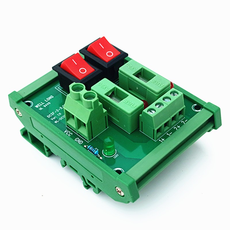 DIN Rail Mount 2 Position Switch DC Power Distribution Strip Module Fuse Splitte