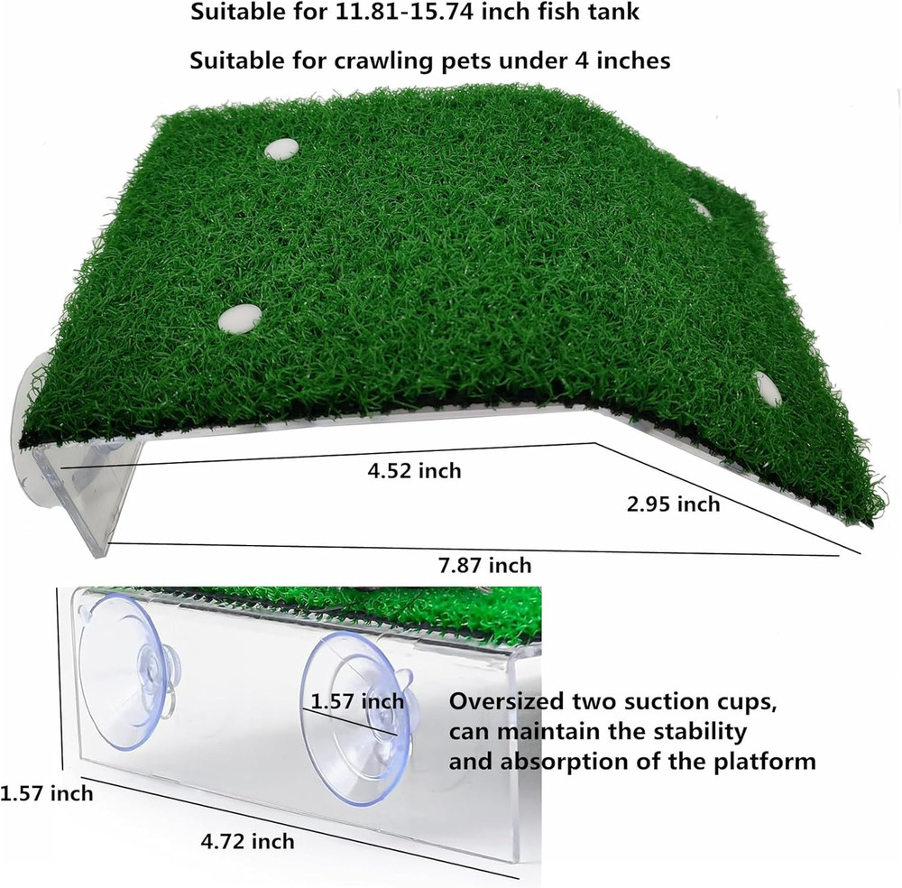 Turtle Resting Basking Platform, Simulation Grass Turtle Ramp, Tortoise Climb...