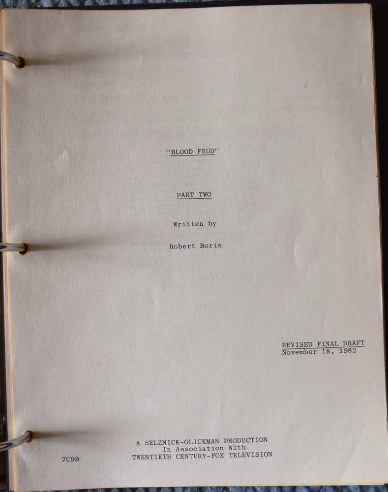 1982 Blood Feud Original Revised Final Draft Script + Shooting Schedule & More