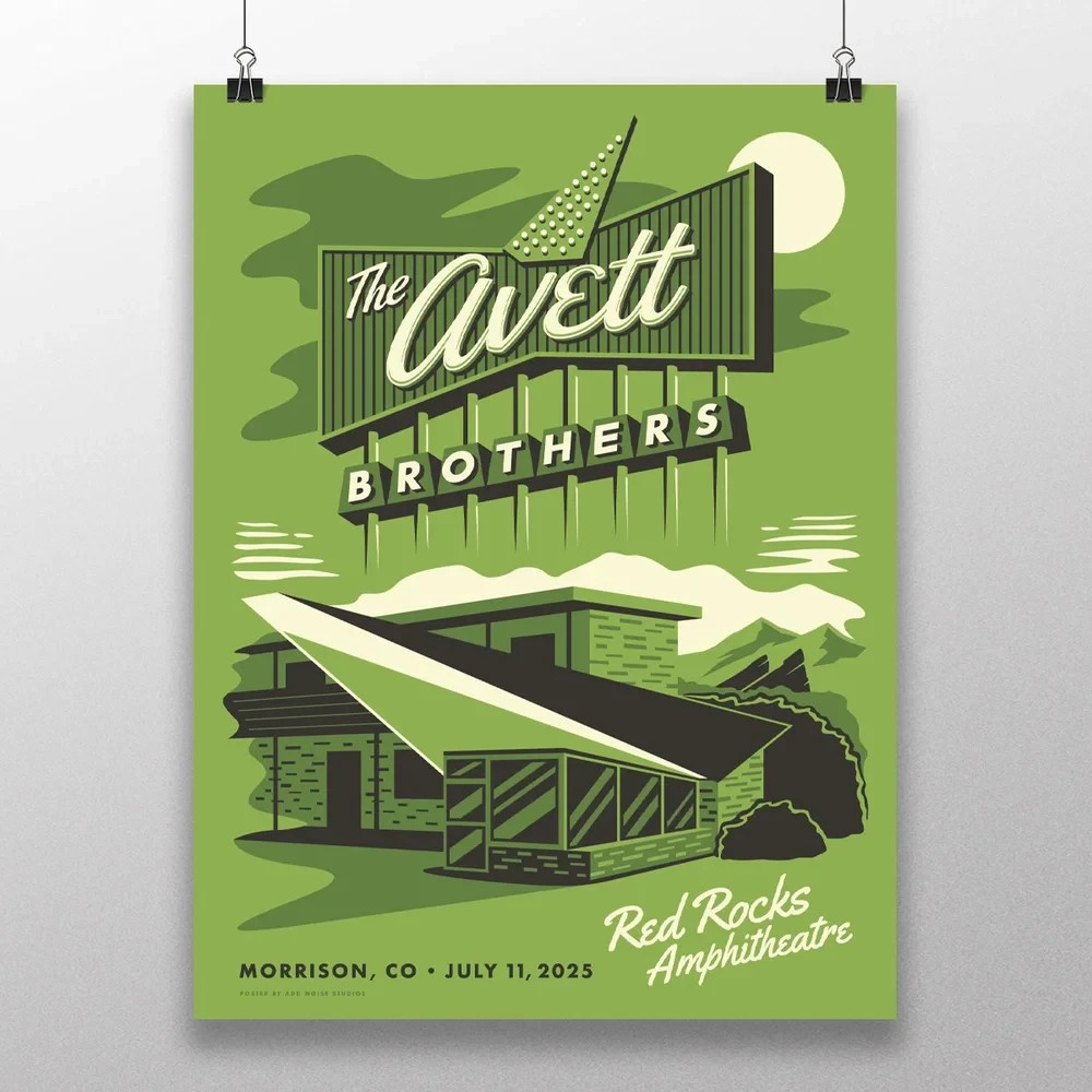 THE AVETT BROTHERS AP VIP POSTER RED ROCKS July 11th 2025 N1 SCREEN PRINT SIGNED