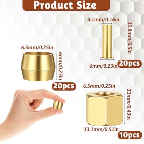 Compression Fittings, 1/4 Compression Fitting Brass Assortment Kit Include