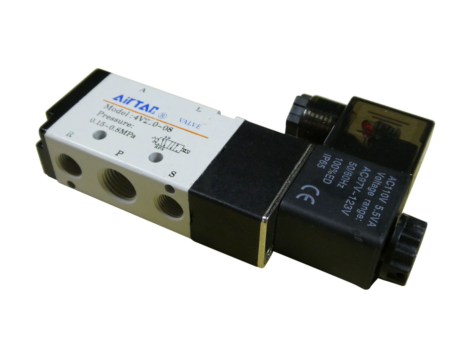 4V210-08 5 Way 2 Position Solenoid Pneumatic Air Valve 1/4" BSPT 110V Double 120