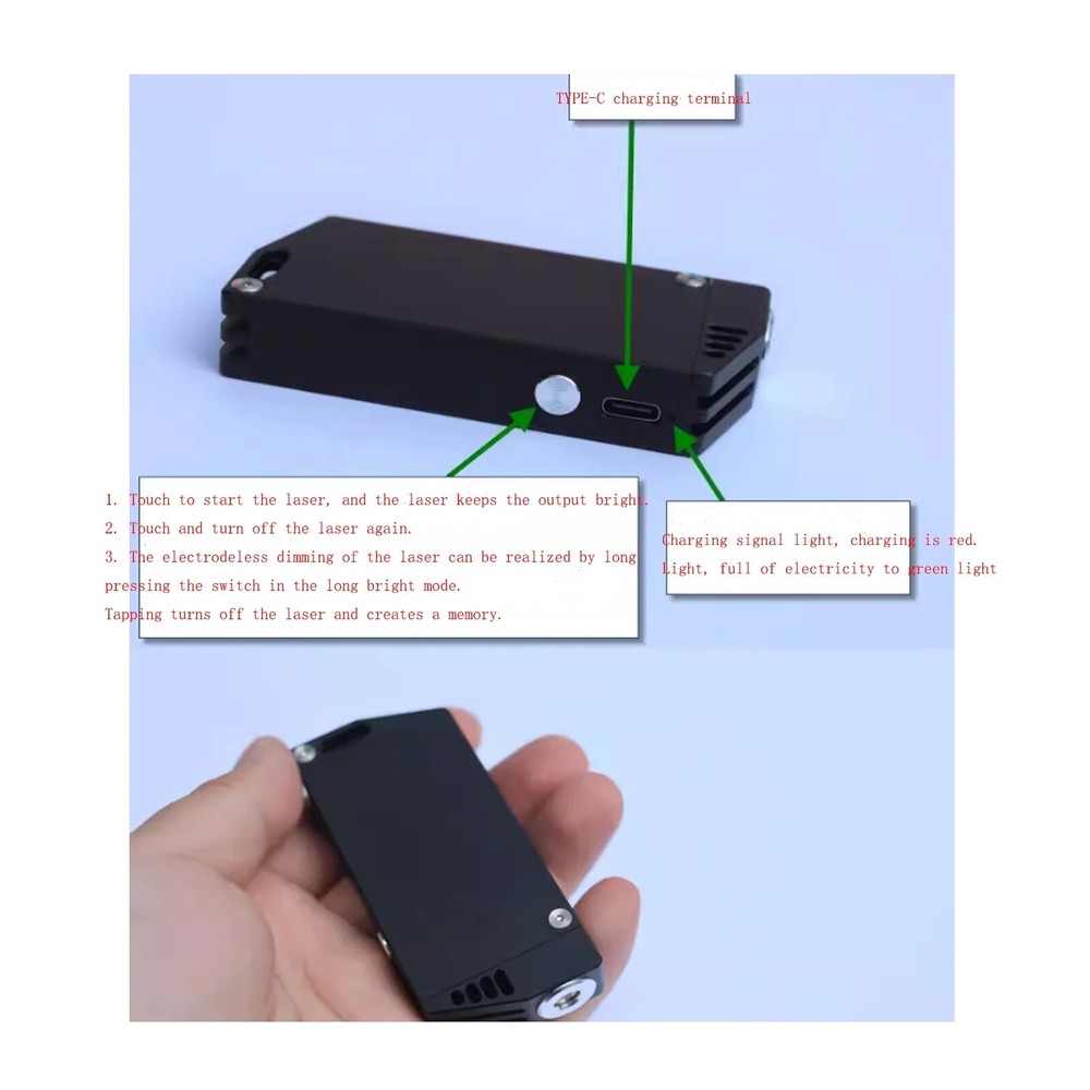 571nm Lemon Yellow TYPE-C Direct Charge Mini Laser Indicator Module