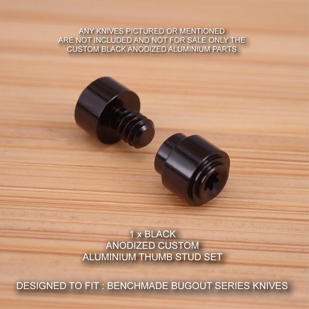 Benchmade 535GRY-1 BUGOUT Custom Designed 2 Piece Thumb Stud Set Anodized BLACK