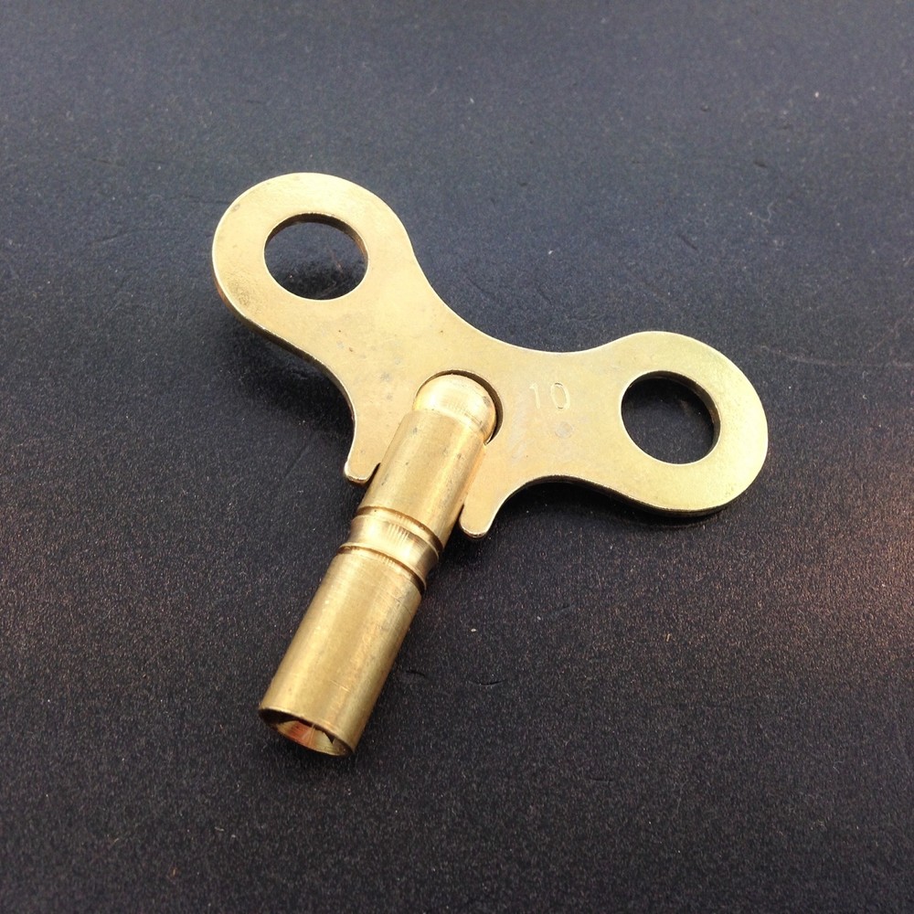 Clock Key. # 10 or 4.4 mm. or .173 inches Solid Brass