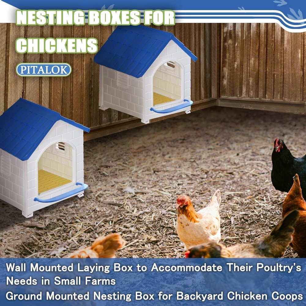 Chicken Nesting Box for Laying Eggs 1/2/3 Pack Large Easy to Assemble Hen Pla...