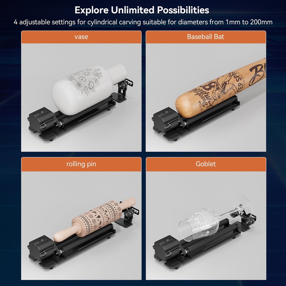Refurbished Atomstack R2-B Laser Rotary Roller for Swiitol E18 Pro/ E24 Pro ERLO