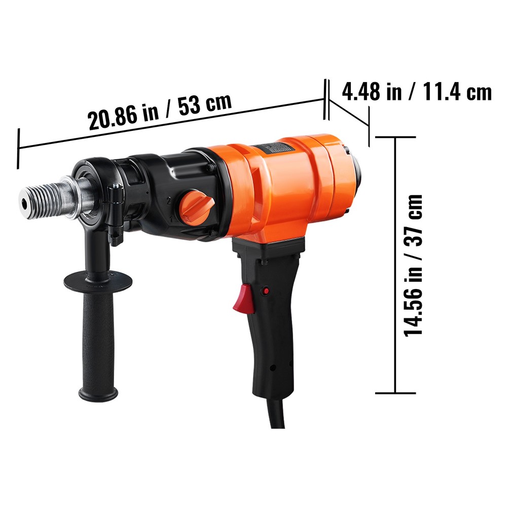Diamond Core Drilling Machine, 4in Handheld Wet Concrete Core Drill Rig