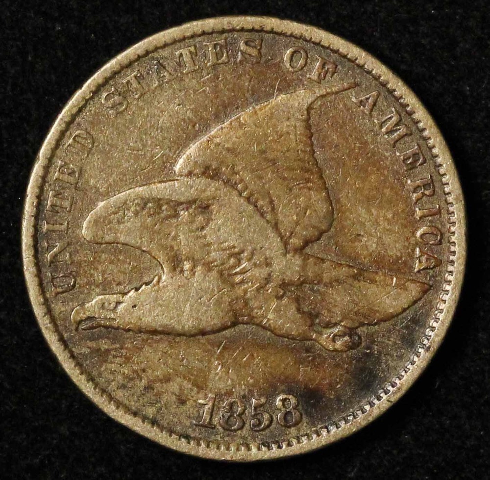 1858 1c Flying Eagle Small Cent - Free Shipping USA