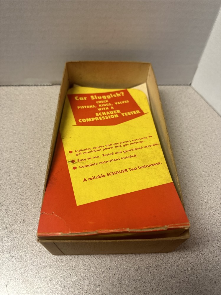 VINTAGE SCHAUER COMPRESSION TESTER With Original Box