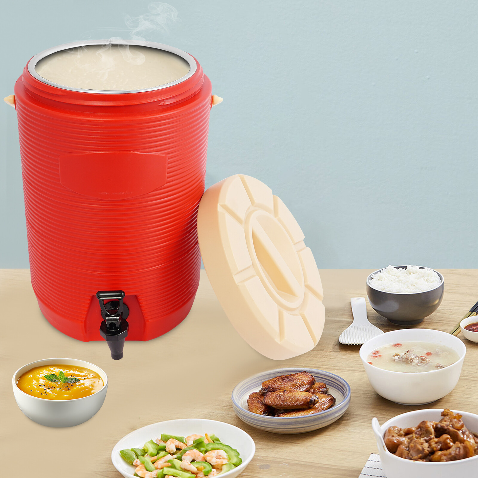 Stainless Steel Insulated Beverage Dispenser, Insulated Beverage Container 15.4L