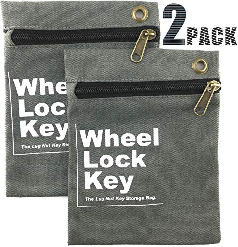 SRRB (2Pack) Wheel Lock Key Storage Pouch, Wheel Lock Key Canvas Storage 2 PACK