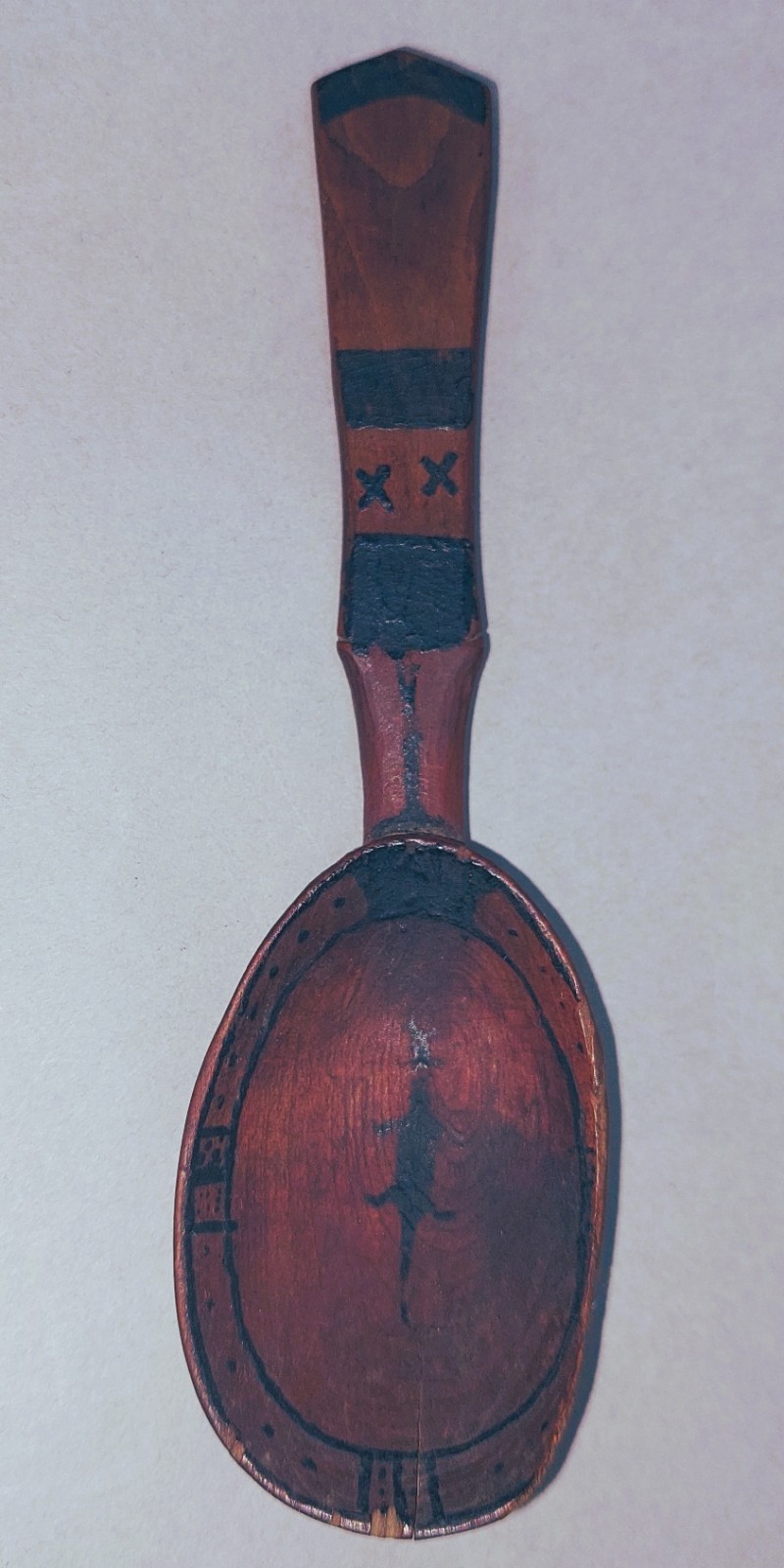 19th C. Northwest Coast Yup'ik spoon with the figure of a serpent in bowl