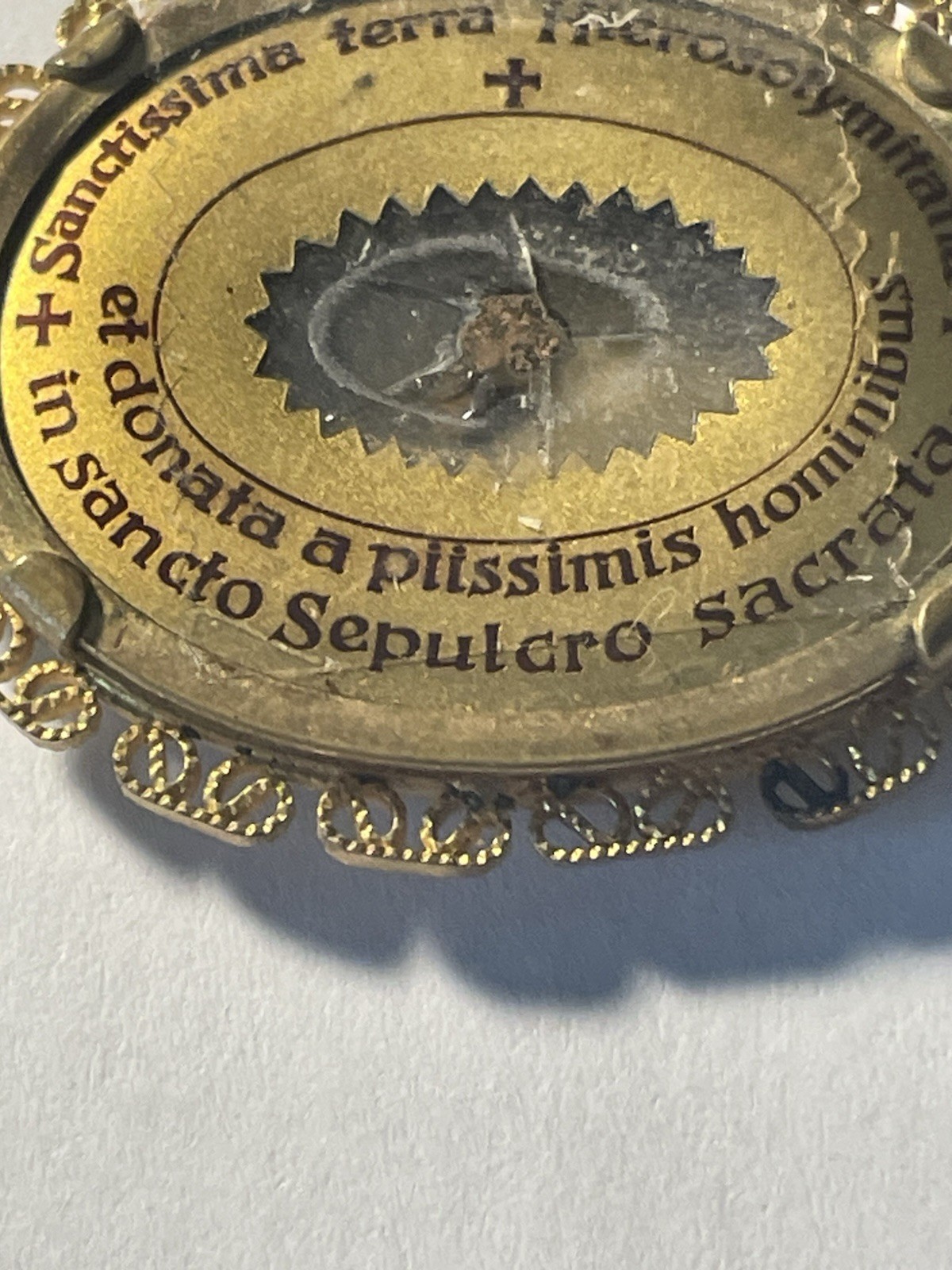 Antique Church Relic Jesus Christ Holy Medallion Used