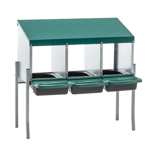 Chicken Nesting Box 3-Hole Roll Away Chicken Roosting Boxes with Removable Lid