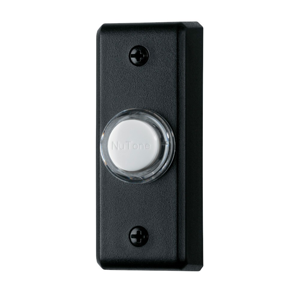 NuTone  PB69LBL Wired Lighted Rectangular Black Pushbutton Doorbell Button