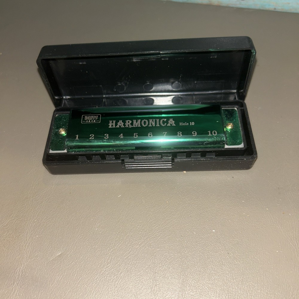 DMTS 10 Hole Harmonica Green With Case