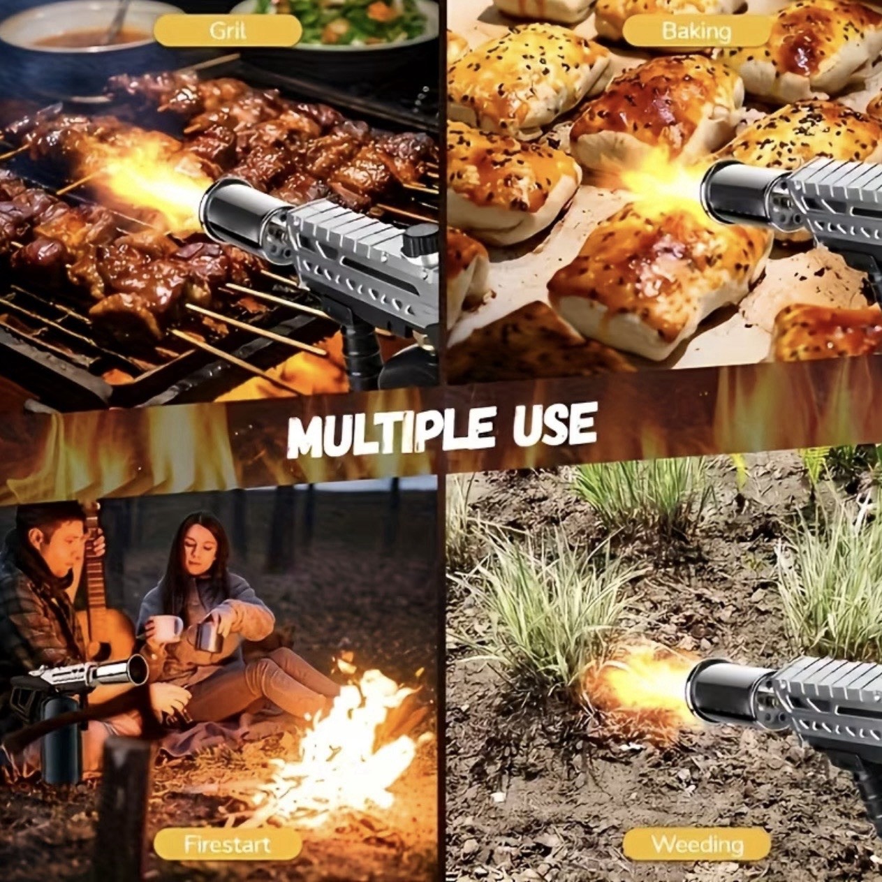 Propane Grill Torch Gun, Cooking Torch Head Max. 45000 BTU/hr, Culinary Torch