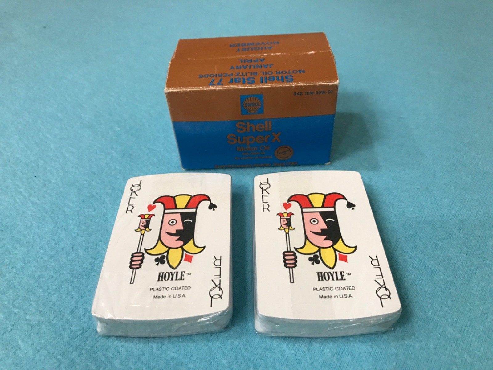Vintage Shell SuperX Motor Oil Can Playing Cards