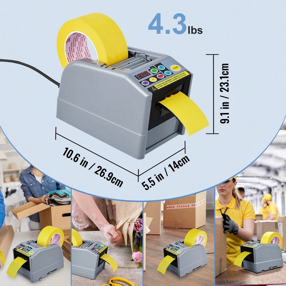 Automatic Tape Dispenser Electric Adhesive Cutter Packaging Machine 6-60mm Width
