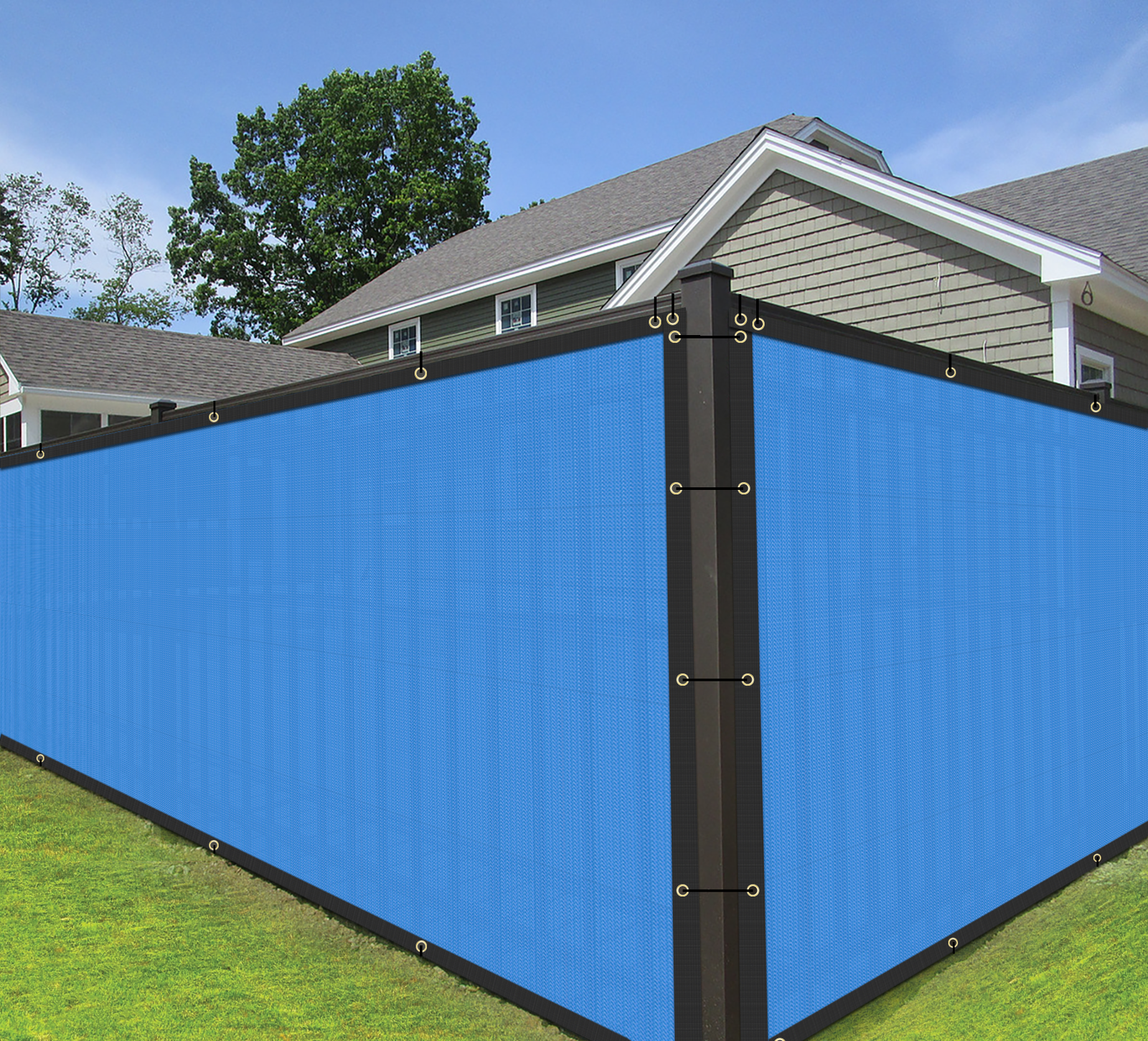 4' 5' 6' 8' Privacy Fence Screen Garden Windscreen Heavy Duty Shade Cover Blue