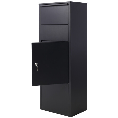 Large Package Delivery Parcel Mail Drop Box for Black, with Lockable Storage