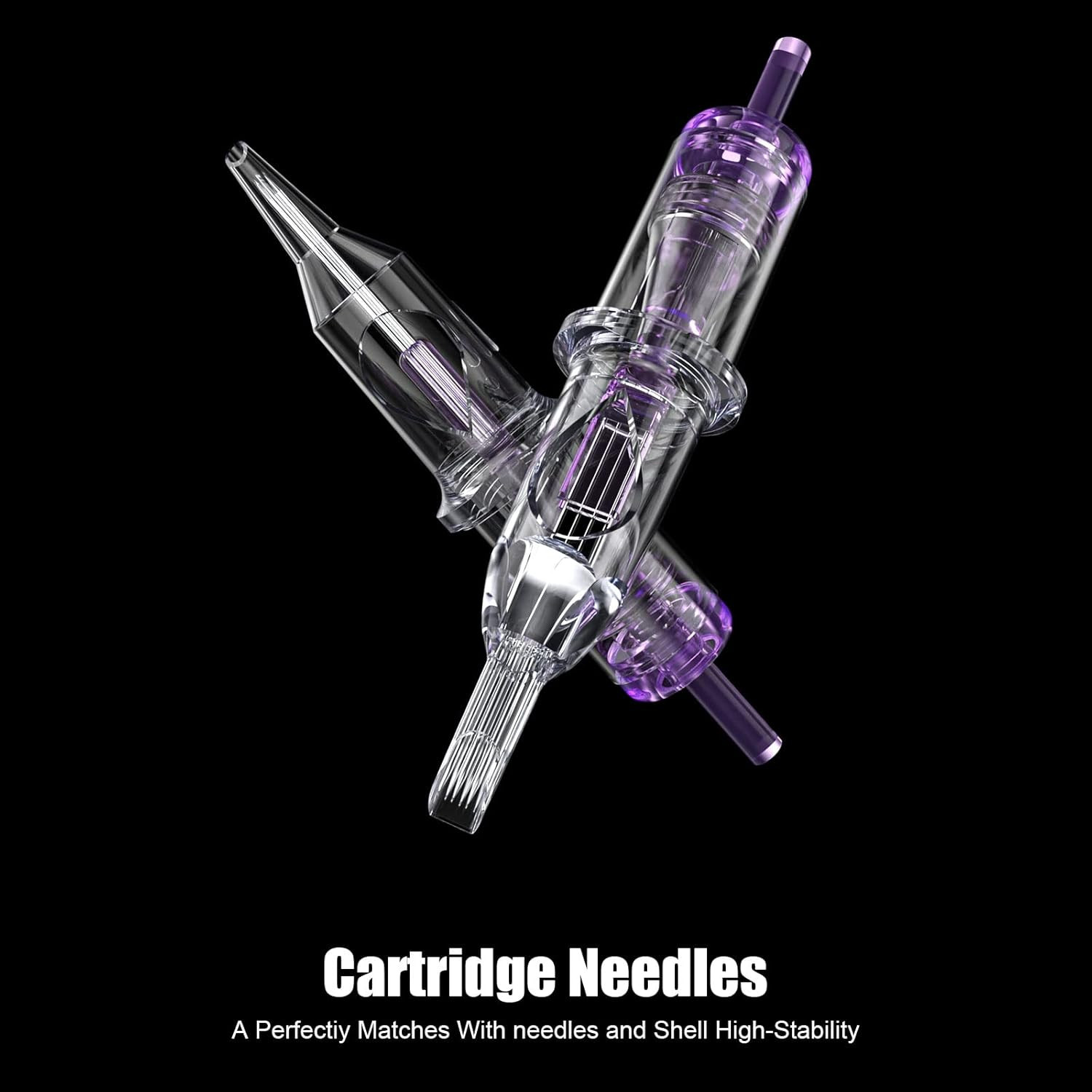 Wormhole Tattoo Cartridge Needles, 20Pcs Mixed Sizes 3RL 5RL 5RM 7RM Disposable