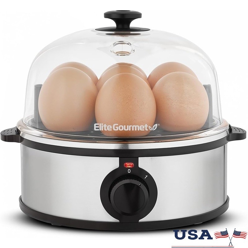 7 Egg Cookers Egg Boiler Steamer Timer Auto Shut Off Easy Use Compact Kitchen