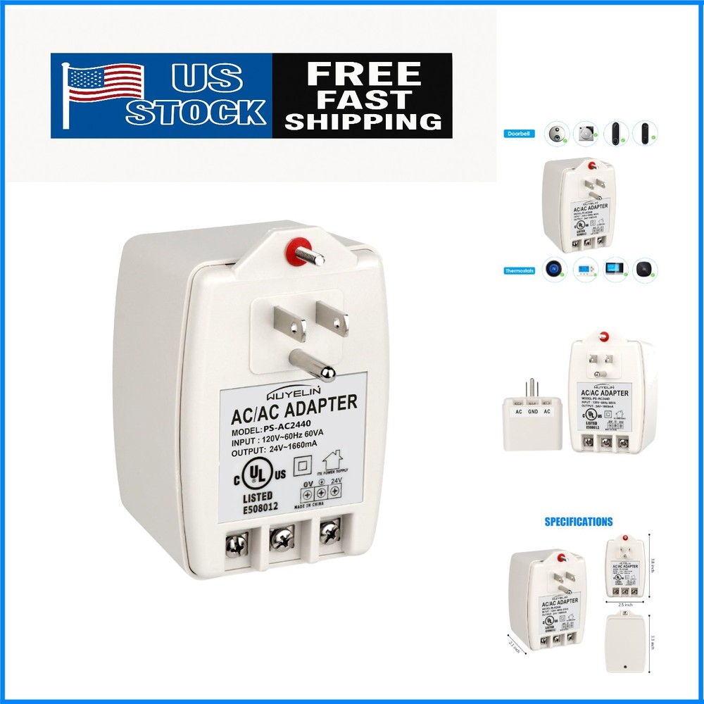 Wall-Mount 24VAC 40VA Transformer – Seamless Compatibility with Smart Devices
