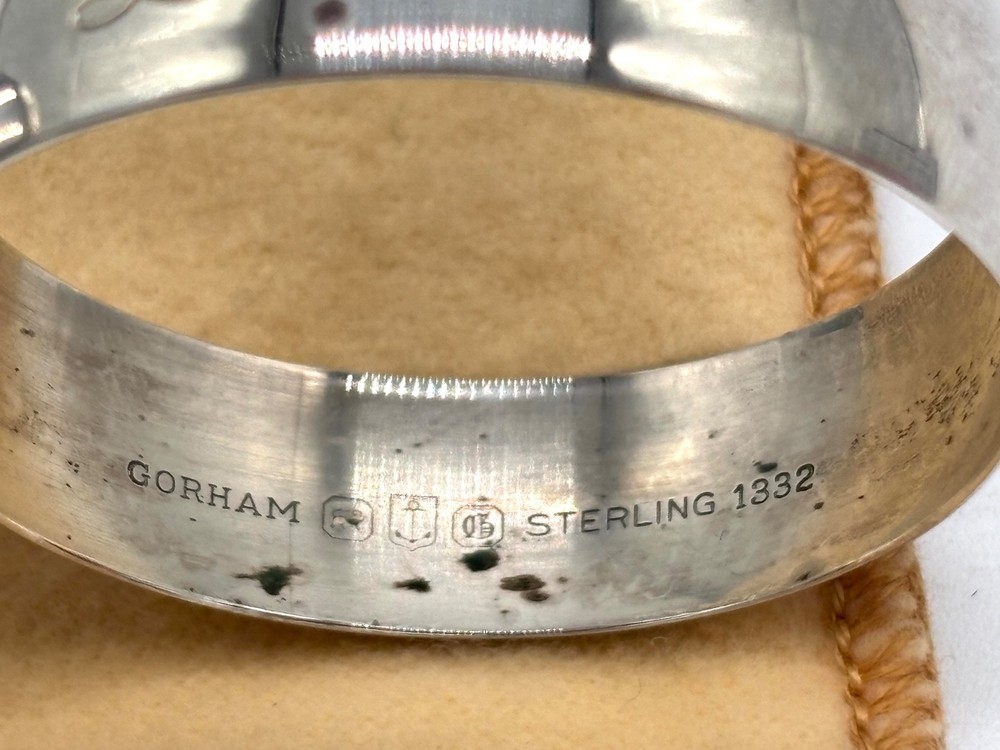 Gorham 1332 Sterling Silver Napkin Ring - Pair - Deco Design
