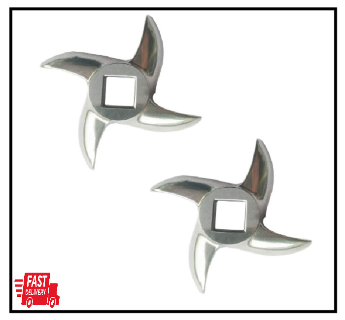 2 Pack #22 Meat Grinder Blade Stainless Steel Knife Cutter Replacement for Grind