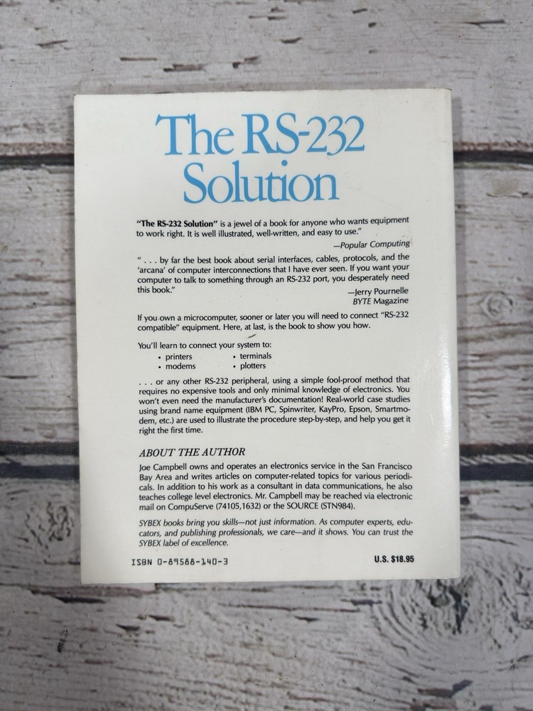The RS-232 Solution Joe Campbell Sybex First & Section Edition Computer Book Lot
