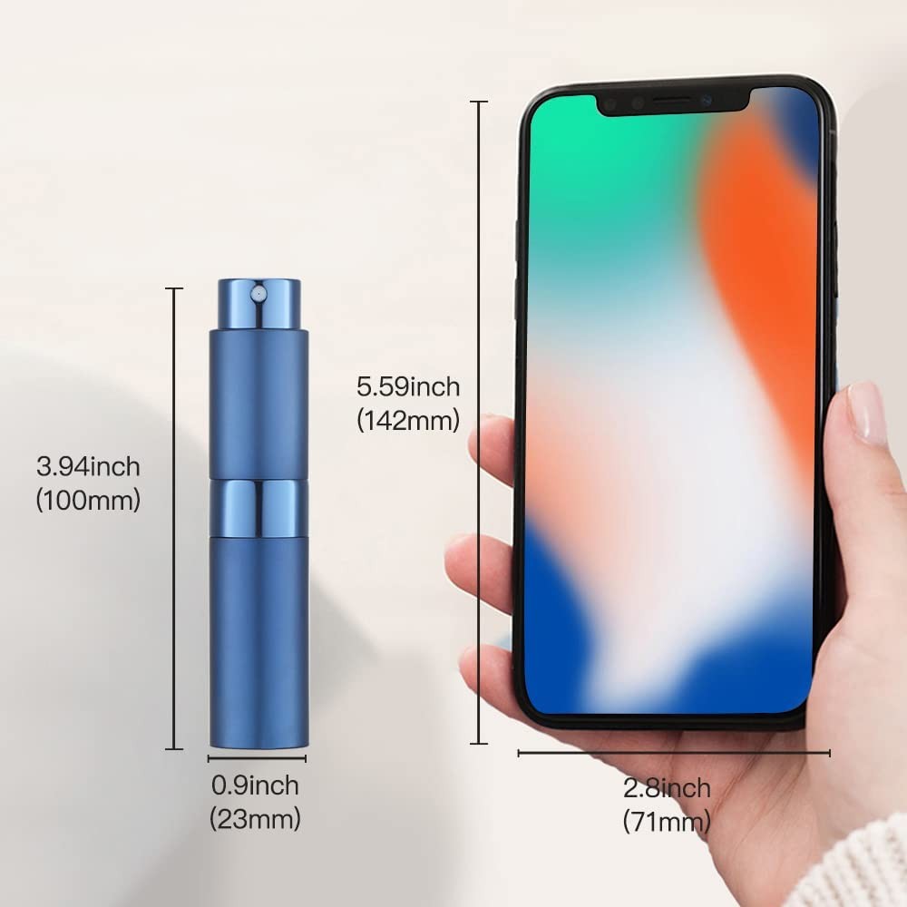 LISAPACK 8ml Travel Perfume Atomizer Spray Bottles 3Pack Portable Refillable