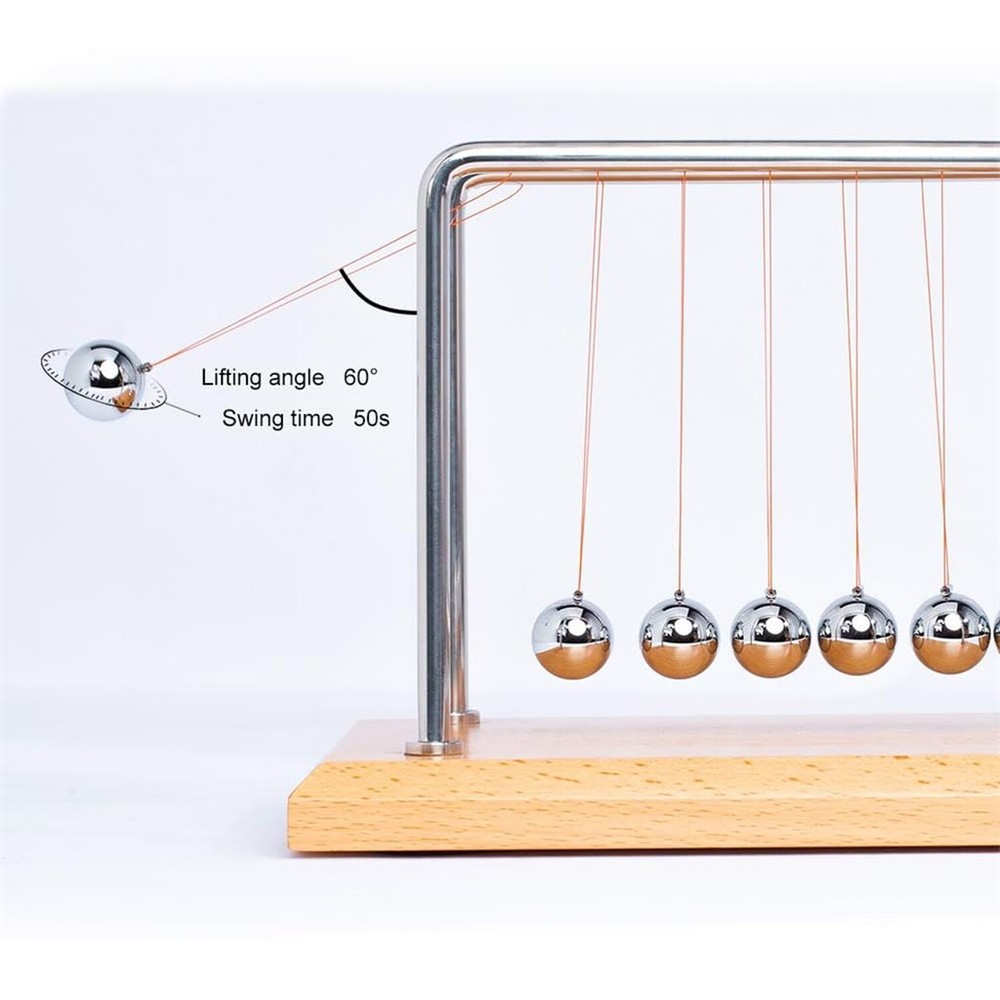 CERROPI Large Newtons Cradle Pendulum with 7 Balls, Physics Perpetual Motion ...