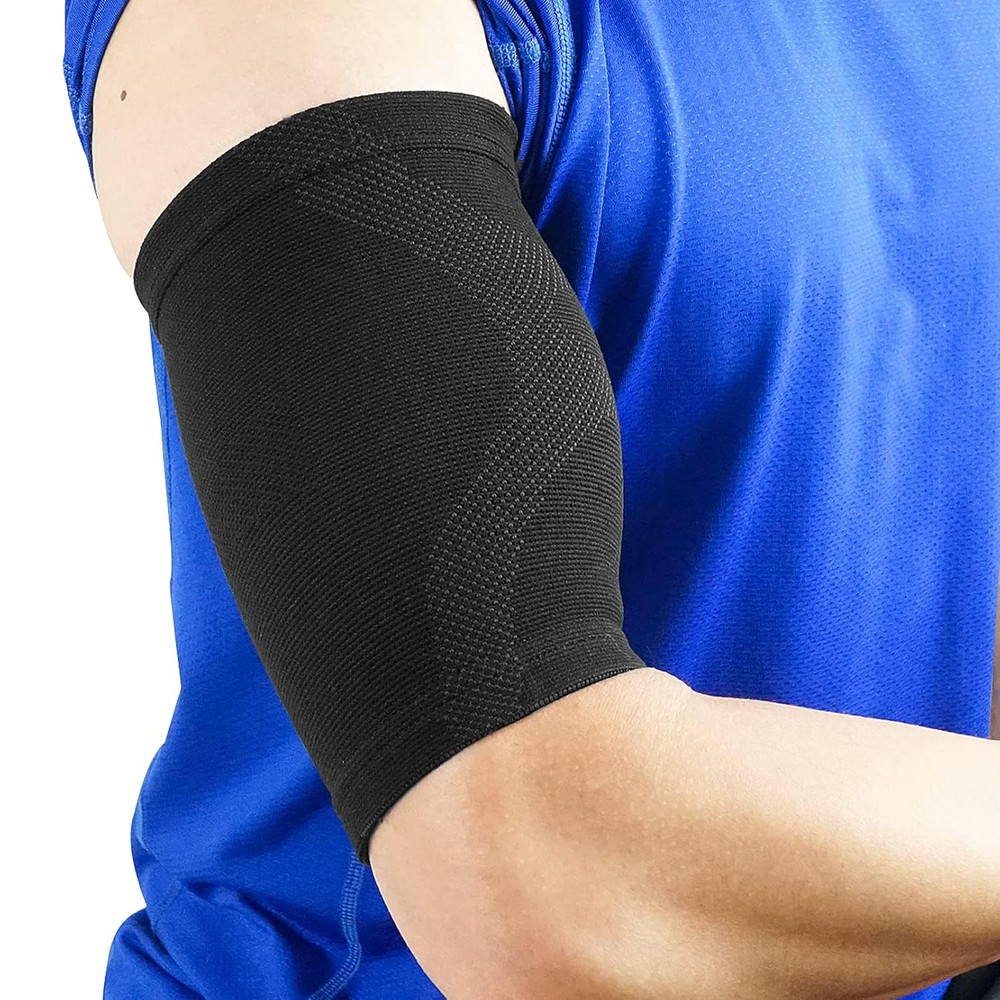 Luwint Bicep Tendonitis Brace, Knitted Compression Upper Arm Sleeve (Medium)