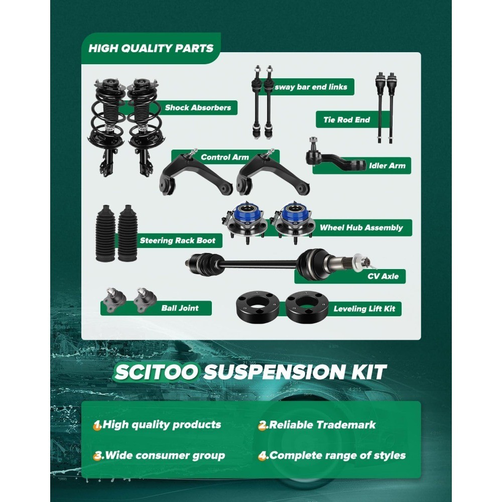 Front Inner Outer Tie Rod End with Boot Kit for Corolla Matrix 2009-2019