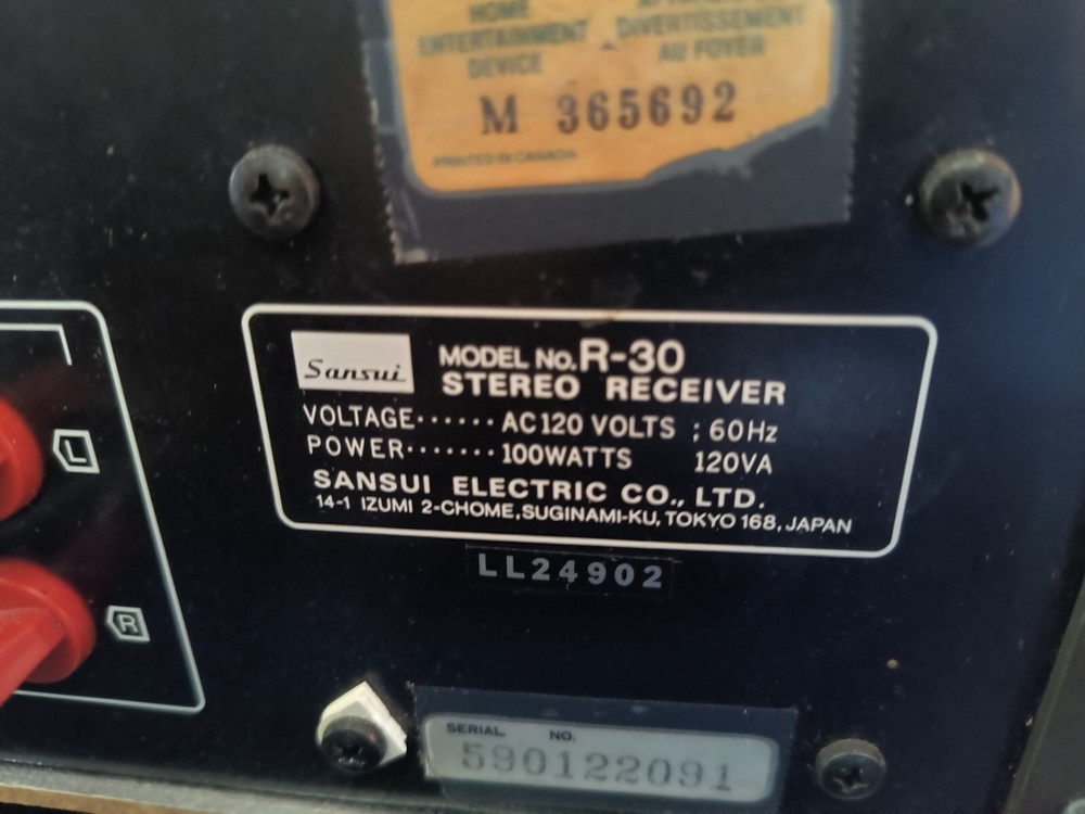 Sansui R30 AM/FM Stereo Receiver