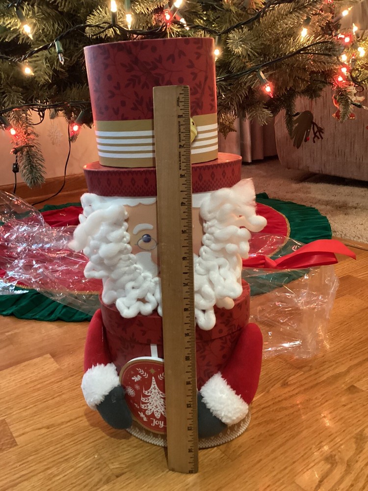 Santa Claus Stacked Boxes 17” Tall