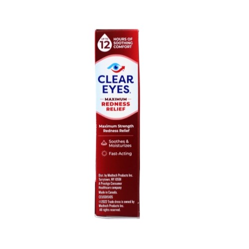 3 Pack Clear Eyes Maximum Strength Redness Relief Eye Drops 0.5Oz Each