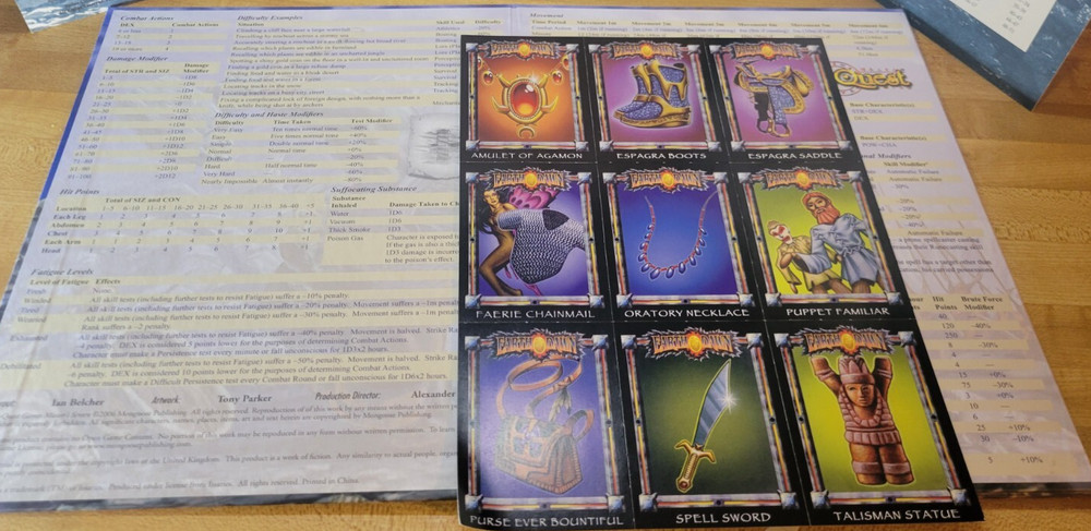 Runequest (Mongoose Publishing, 2006) RPG D&D Style Board Game