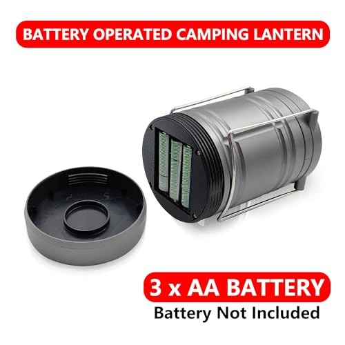LED Camping Lantern ,Battery Powered Hanging Emergency Lantern for 4 Pack Grey