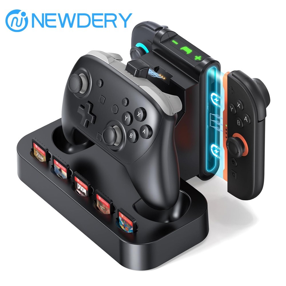 NEWDERY 2IN1 Charging Dock for Nintendo Switch 2 Pro Controller & Joycon Station