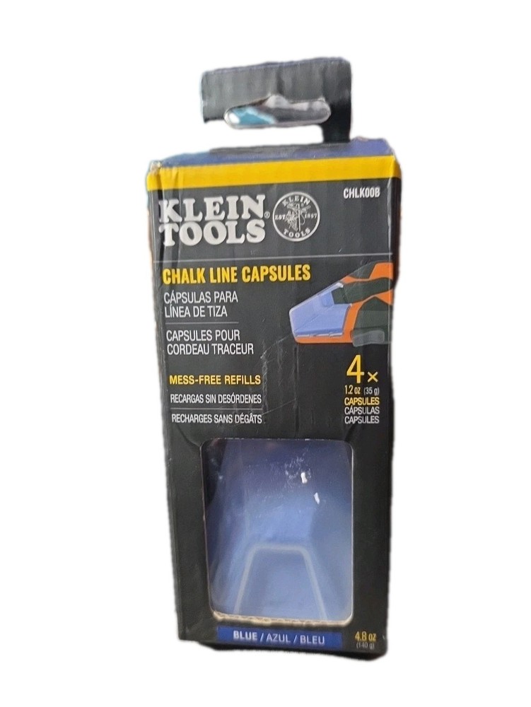 Klein Tools CHLK00B Chalk Line Capsules, Blue, 4-Pack (G1)