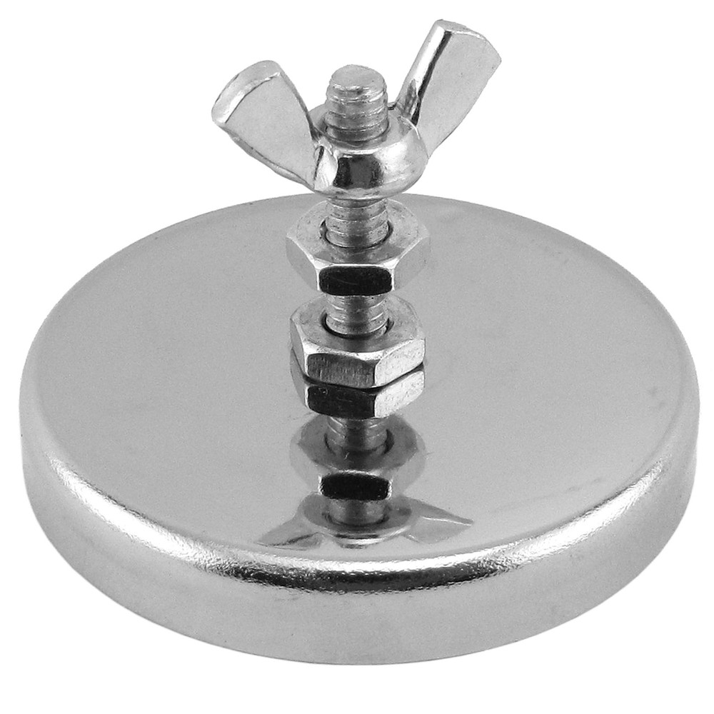 Master Magnetics Ceramic Round Base Magnet with Bolt Nuts and Wing Nut Pack -...