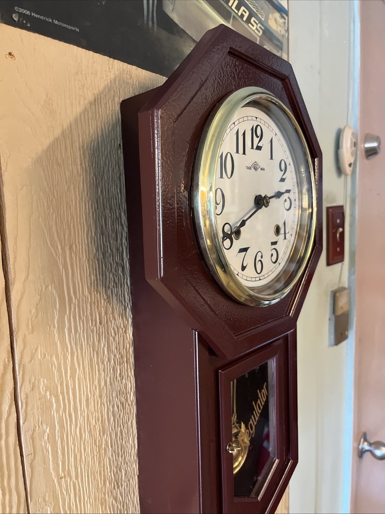ANTIQUE TRADE MARK PENDULUM REGULATOR WALL CLOCK