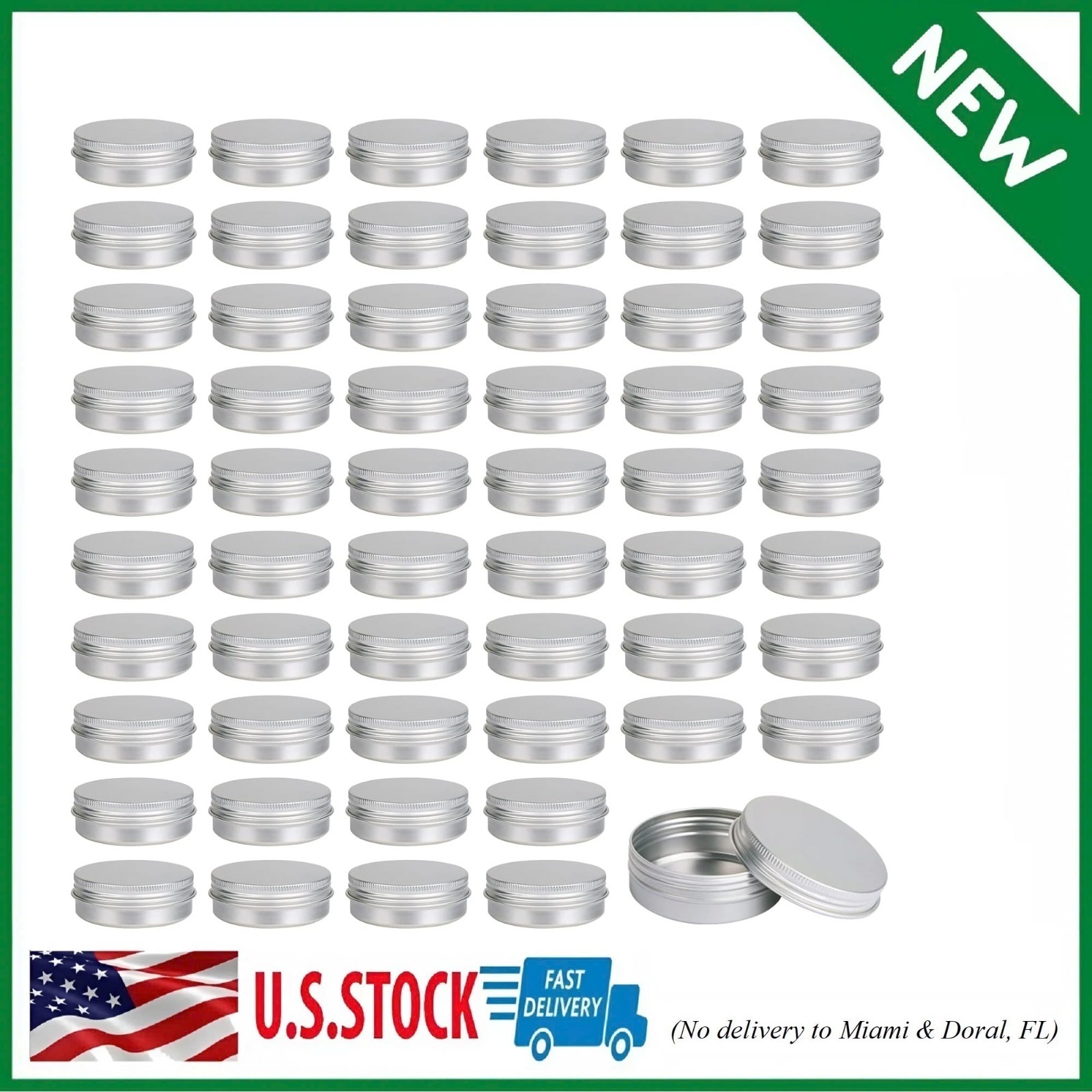 60 Pack 2Oz Metal Round Tins with Screw Lid for Lotion Bars and Balms