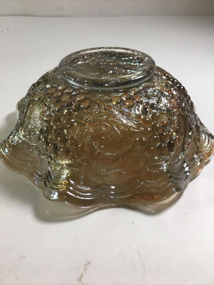 Ruffle Carnival Glass Candy Dish 5.5”