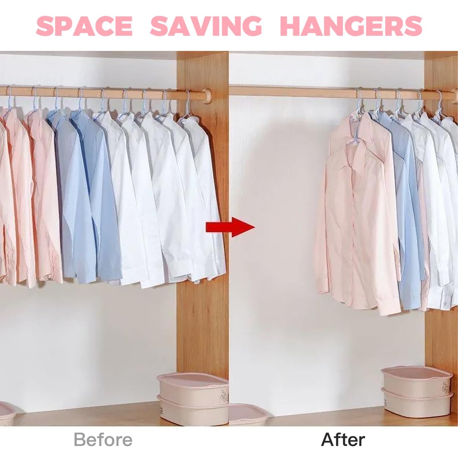 40-Pack Hanger Connector Hooks – Space-Saving Garment Organizer (Random Colors)